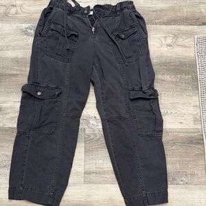 Zara Blue Cargo barrel style Pants sz s